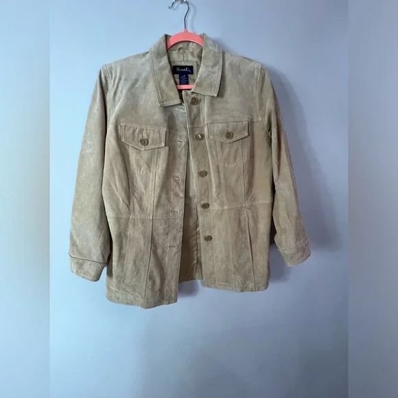 Denim&Co Tan Suede Jacket Size Medium (T) - Picture 1 of 3